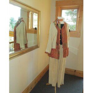 Lg. Kusnadi Crinkle Rayon/Ramie Pants and Jacket w/"Oh My Gauze" Top